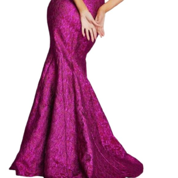 NWT Jovani 39114 Pleated Formal Gown Fuchsia Size 8 and 14 - Picture 4 of 6